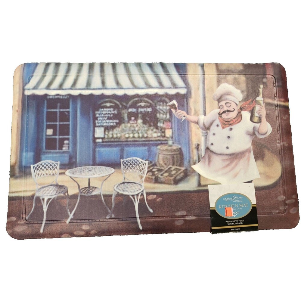 NON SLIP PVC FOAM KITCHEN FLOOR CUSHION MAT (18"x30") DANCING FAT CHEF # 1, AL